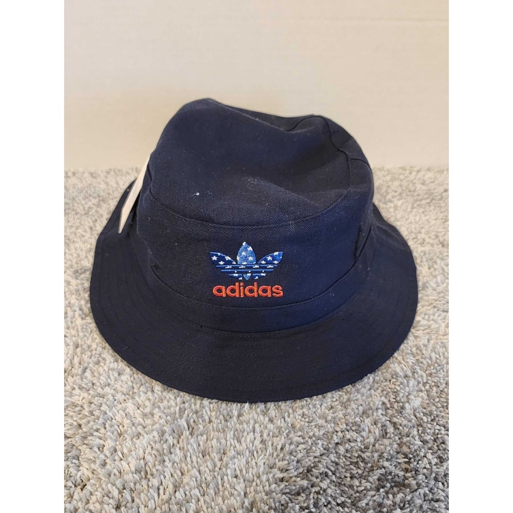 Adidas Americana Bucket Hat Navy Blue Patriot USA Flag Stars Logo Sun Beach NWT